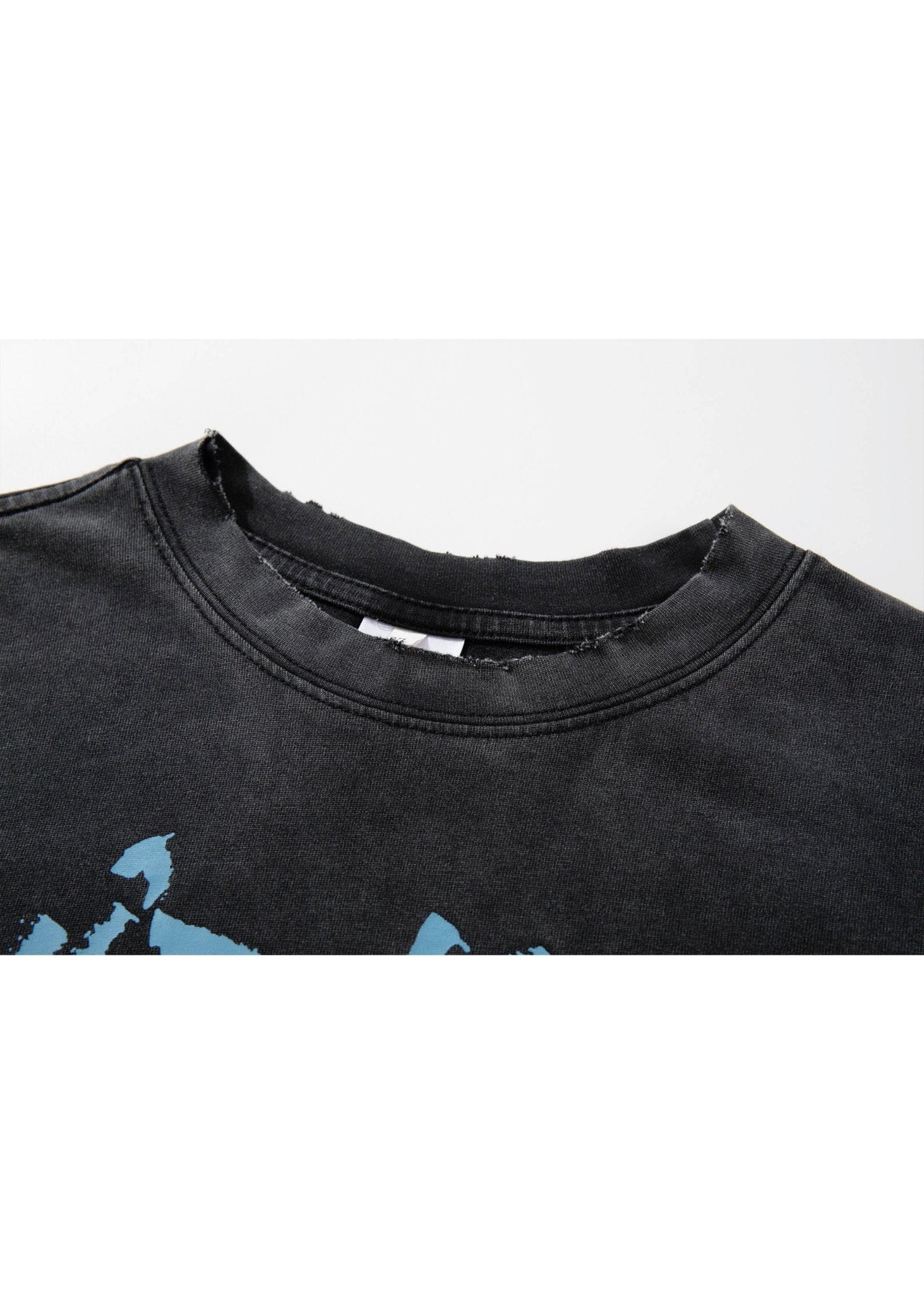 Rock Style Street Punk Washed Graphic T-Shirt - Rick Circus