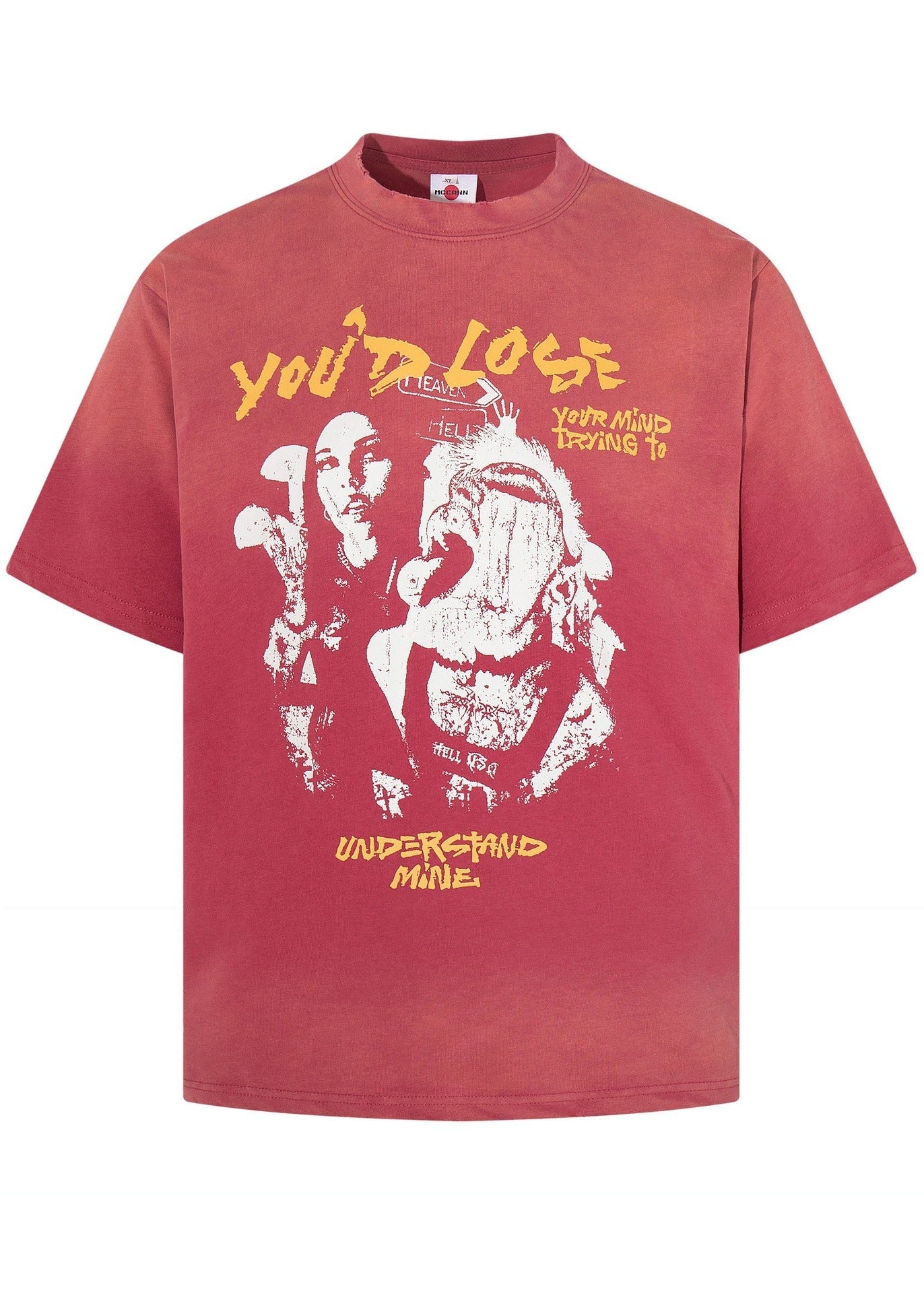 Rock Style Street Punk Washed Graphic T-Shirt - Rick Circus