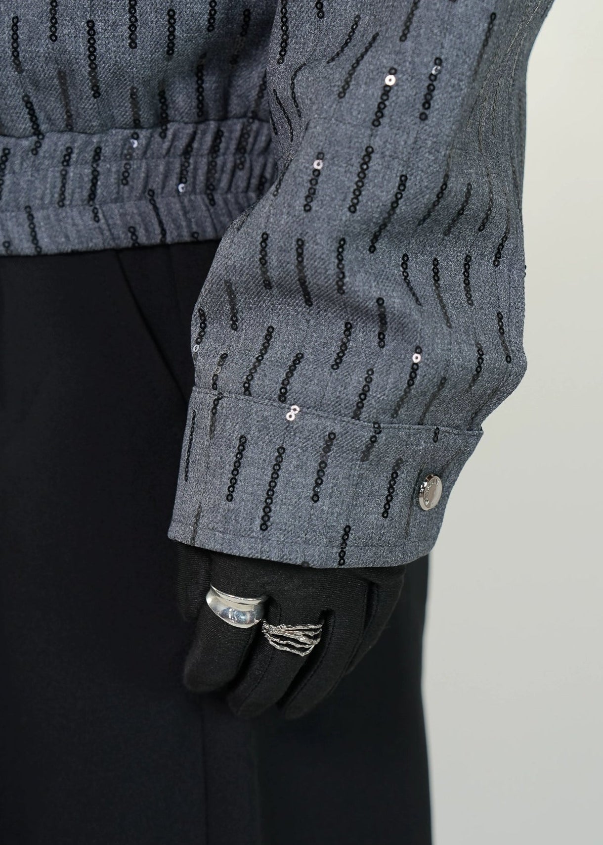 Shimmer Texture Cropped Jacket - Rick Circus