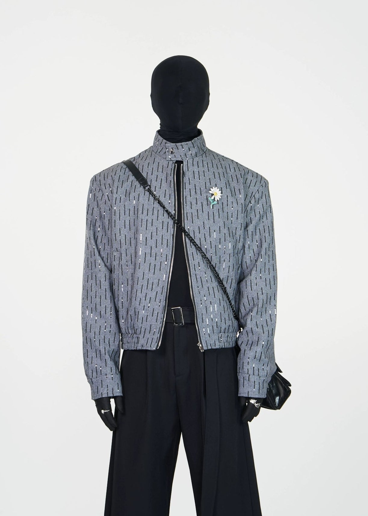 Shimmer Texture Cropped Jacket - Rick Circus