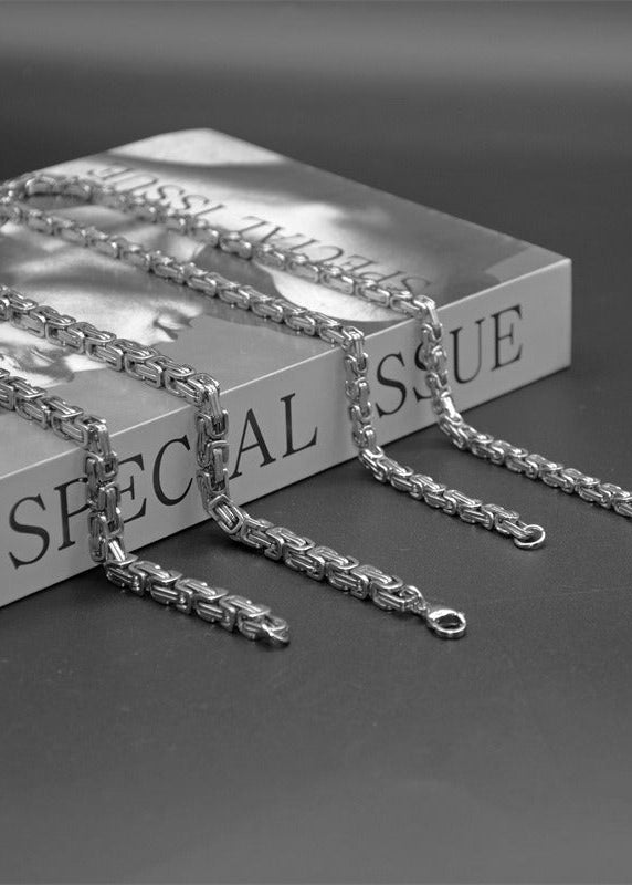Stainless Steel Box Link Punk Necklace - Rick Circus