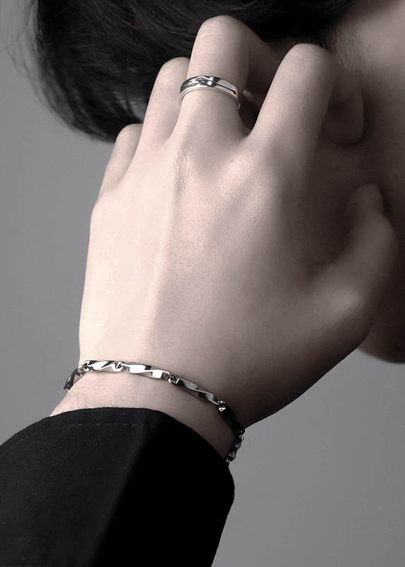 Stainless Steel Twisted Link Bracelet - Rick Circus