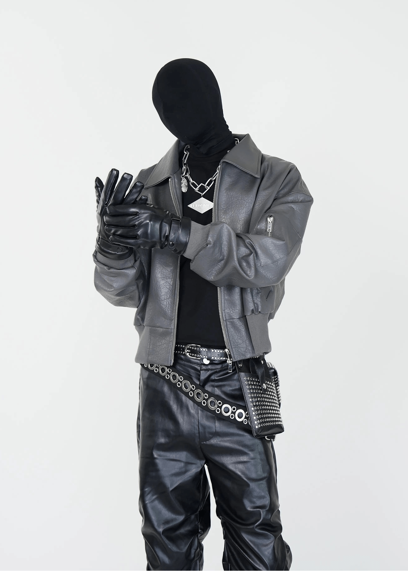 Textured PU Bomber Jacket - Rick Circus