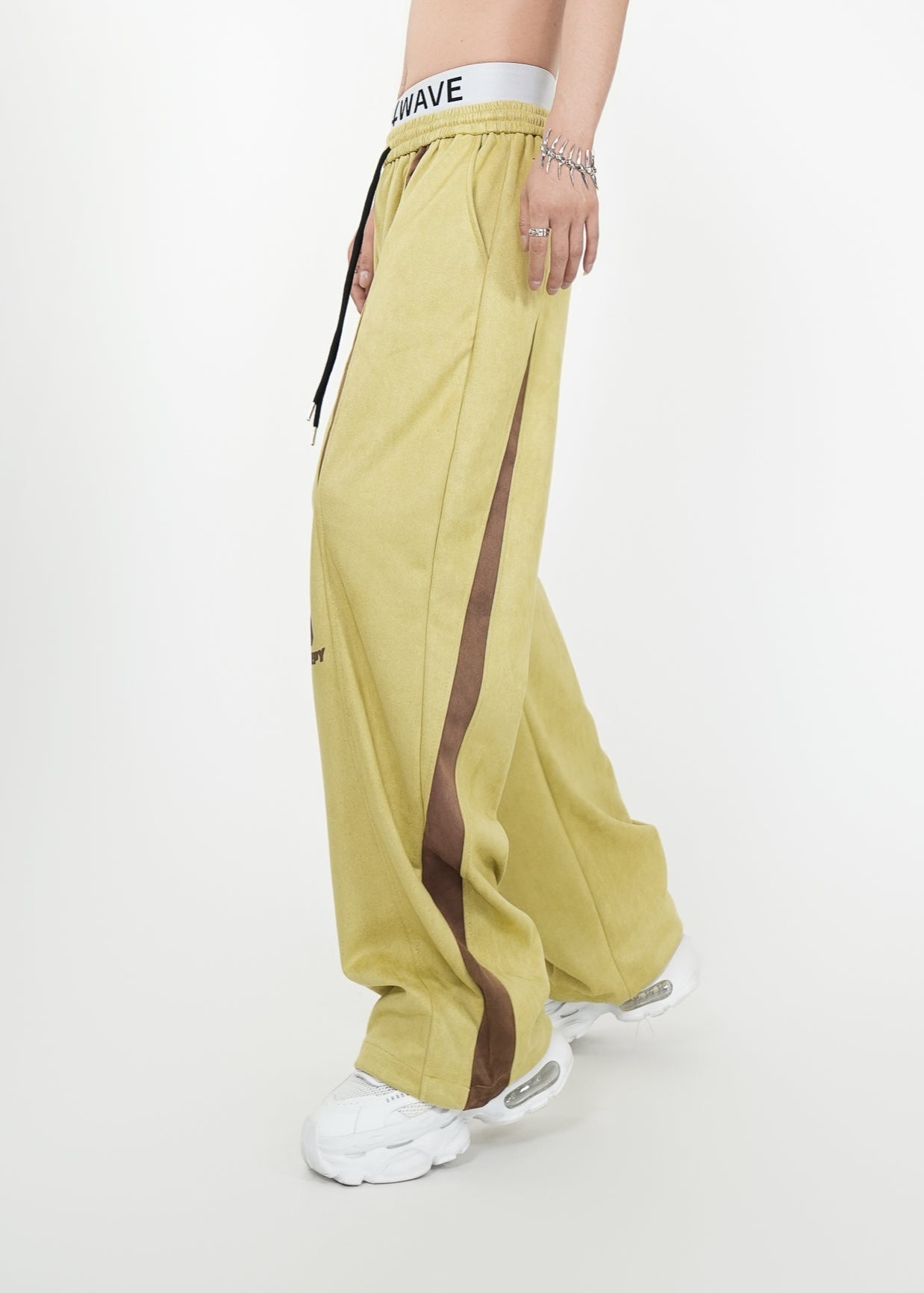Two - Tone Suede Wide - Leg Track Pants - Rick Circus