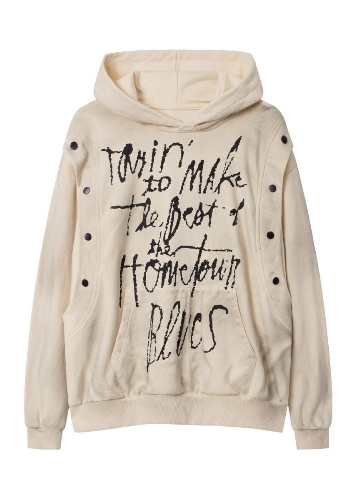Unisex Graffiti Studded Hoodie - Rick Circus