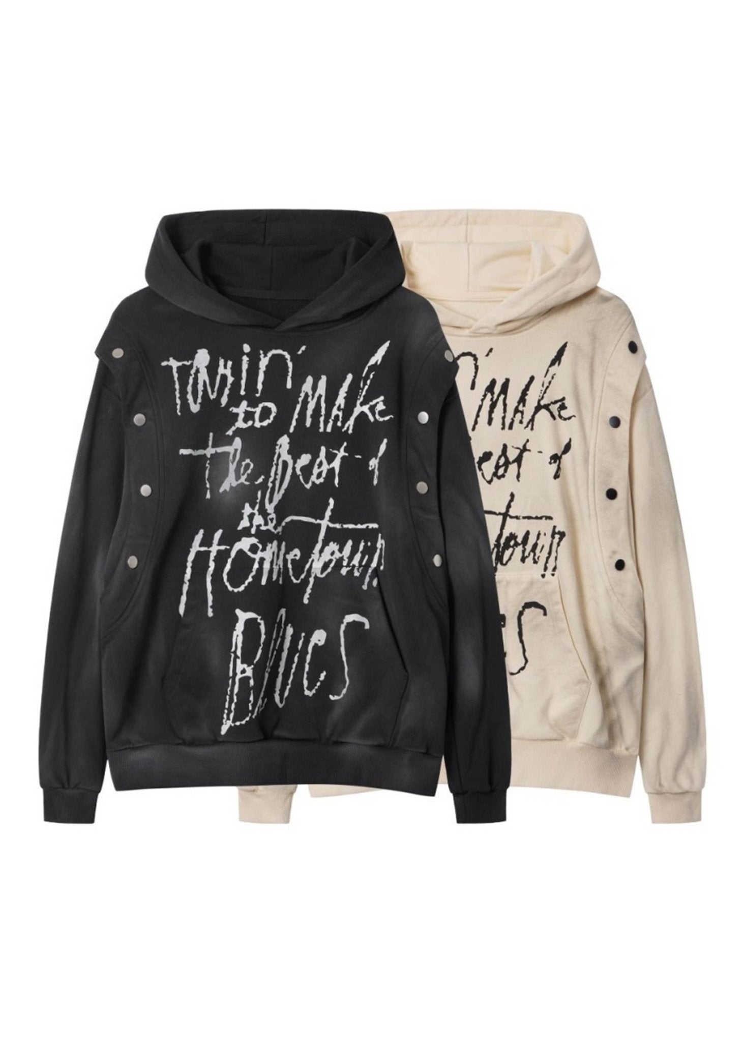 Unisex Graffiti Studded Hoodie - Rick Circus