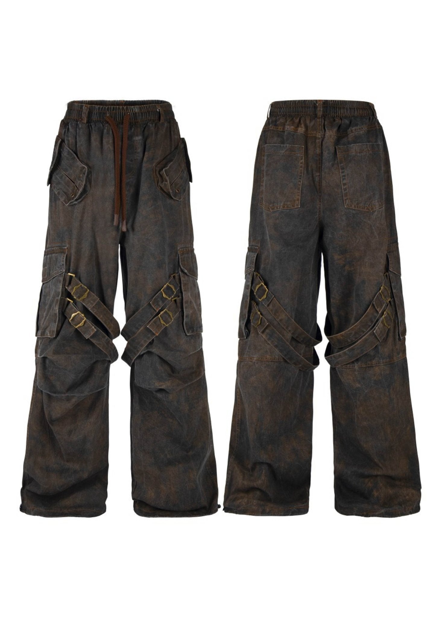 Unisex Grunge Cargo Denim Pants - Rick Circus