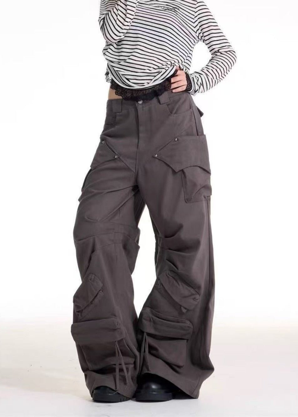 Unisex Wide Leg Cargo Pants - Rick Circus