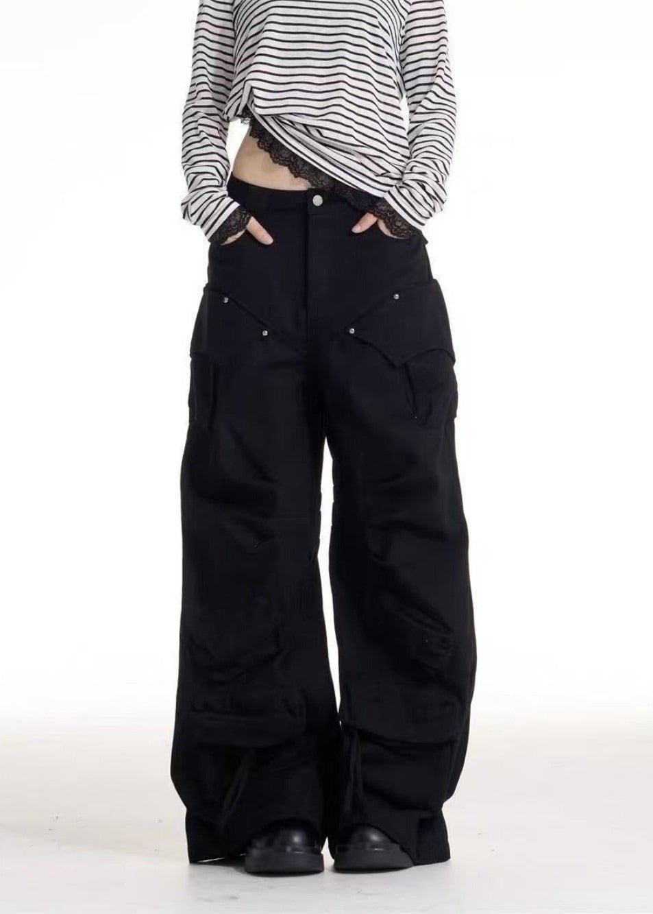 Unisex Wide Leg Cargo Pants - Rick Circus