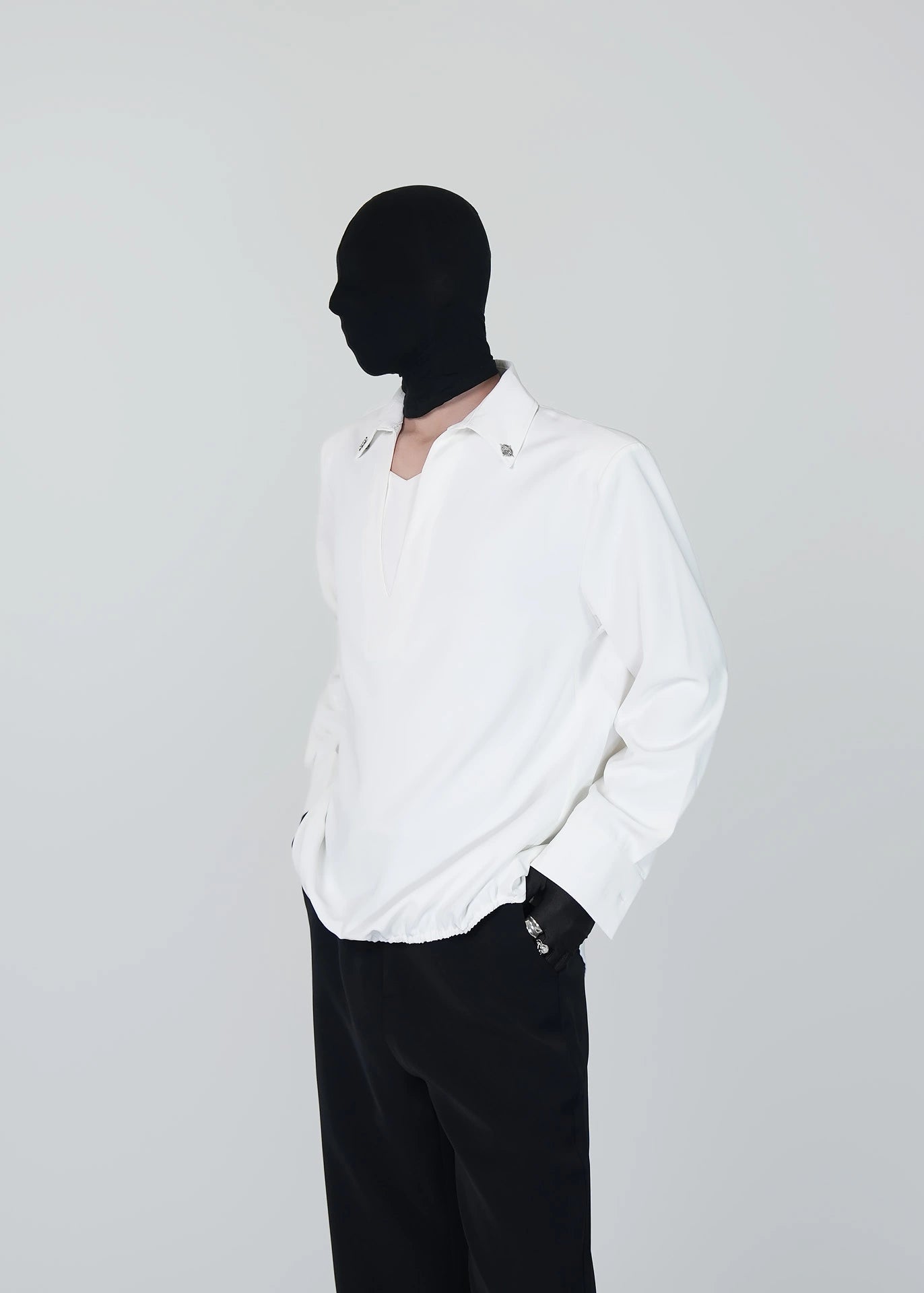 V - Neck Layered Long - Sleeve Polo - Rick Circus