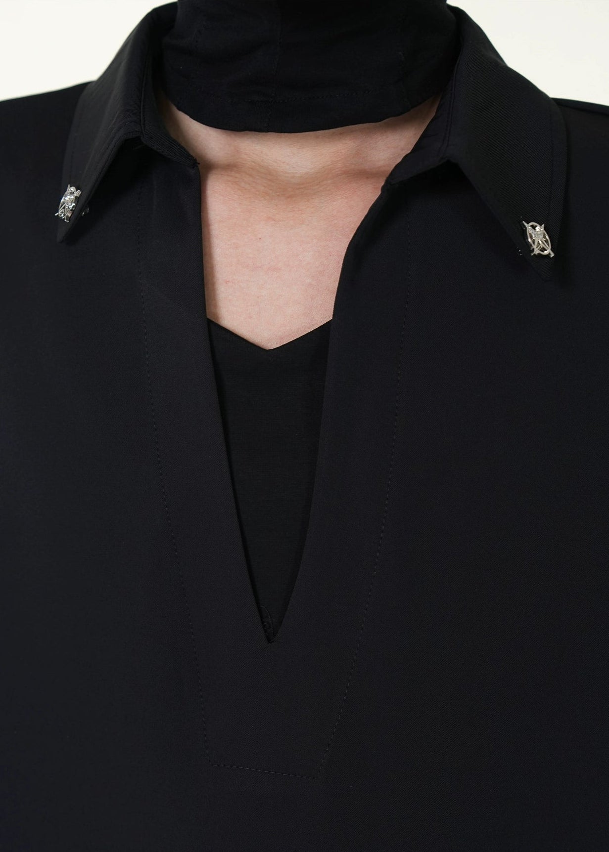 V - Neck Layered Long - Sleeve Polo - Rick Circus