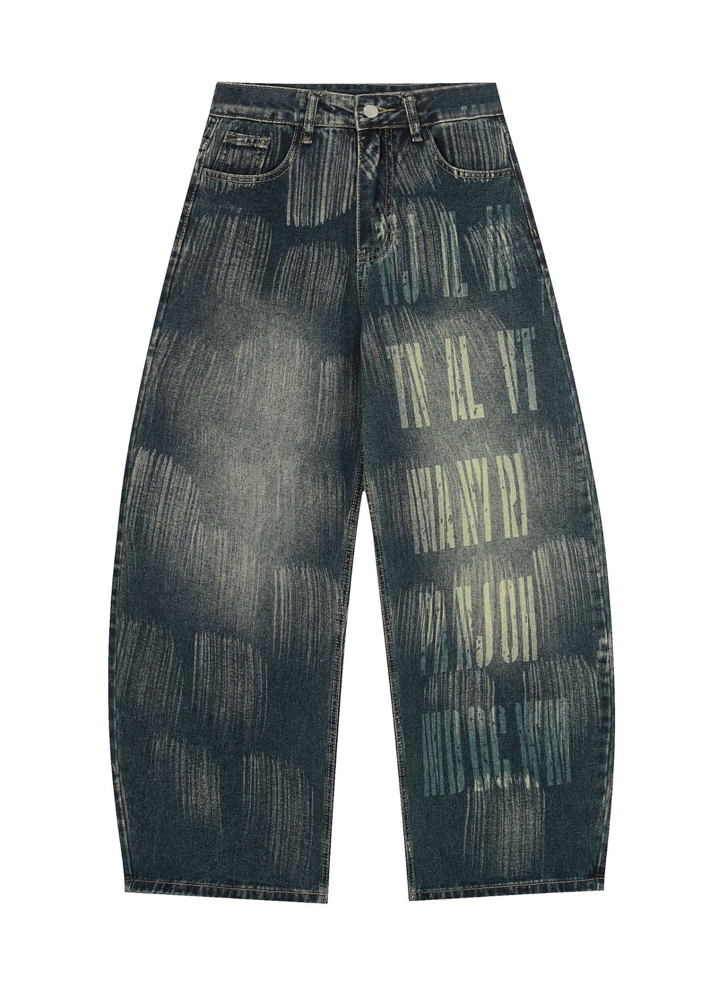 Vintage Brush Print Jeans - Rick Circus