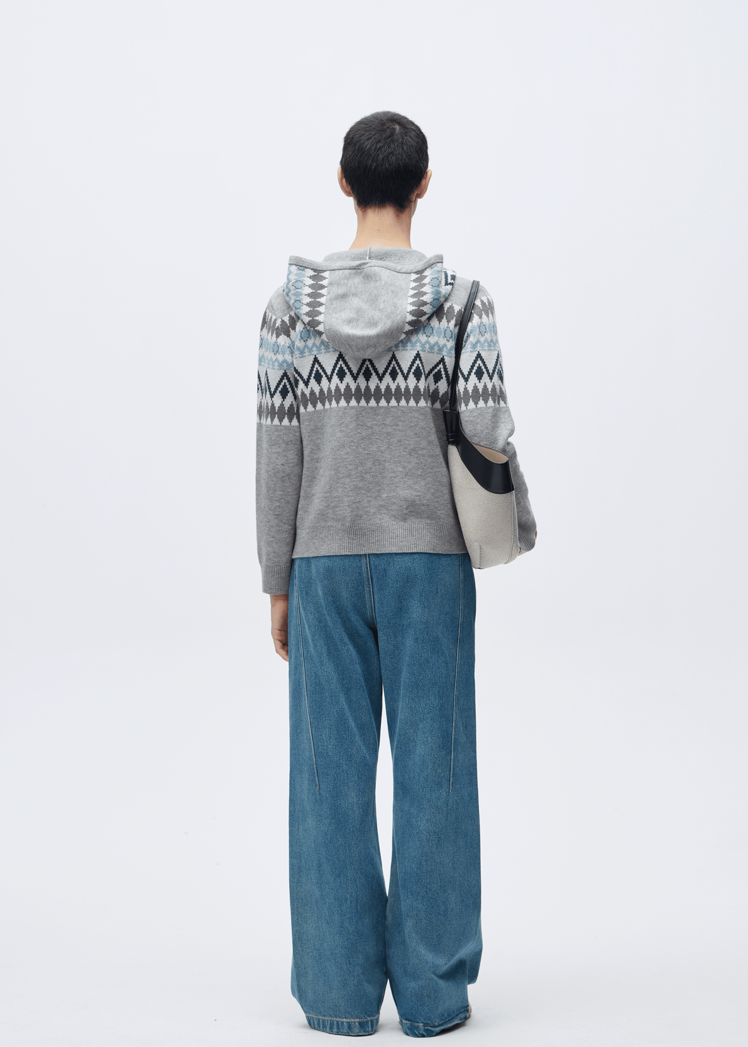 Vintage Old Money Fair Isle Wool Hooded Cardigan - Rick Circus