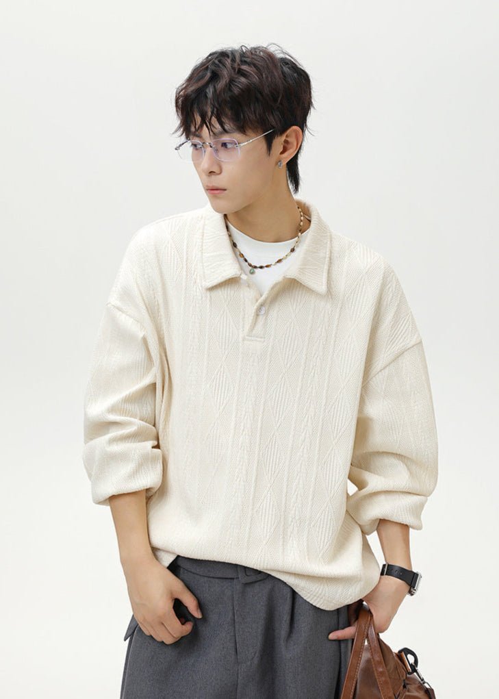 Vintage Textured Knit Polo - Rick Circus