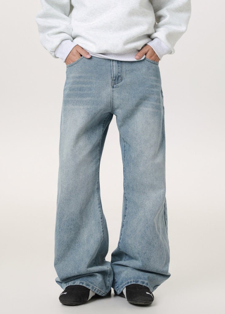 Vintage Washed Baggy Wide - Leg Jeans - Rick Circus