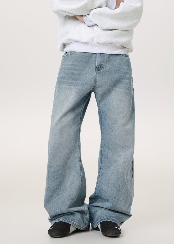 Vintage Washed Baggy Wide - Leg Jeans - Rick Circus