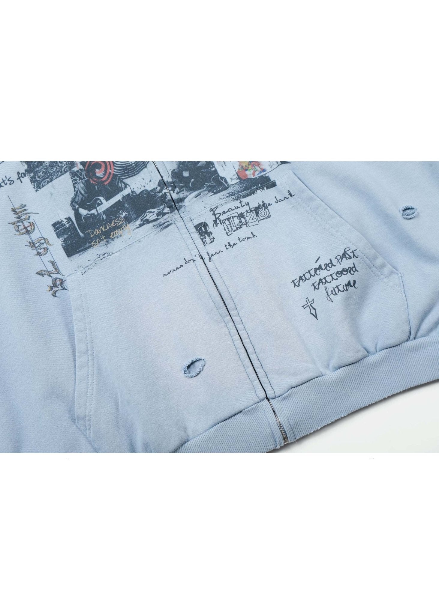 Vintage Washed Streetwear Dark Style Hooded Jacket - Rick Circus