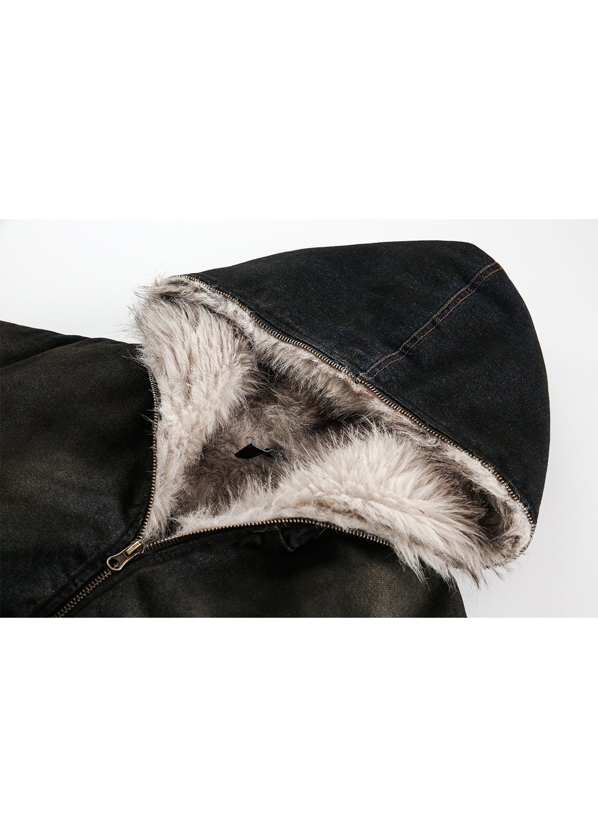 Washed Denim Padded Jacket - Rick Circus