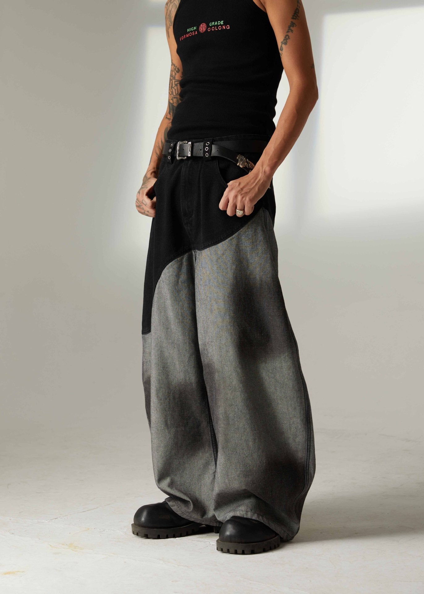 Washed Patchwork Jeans - Rick Circus