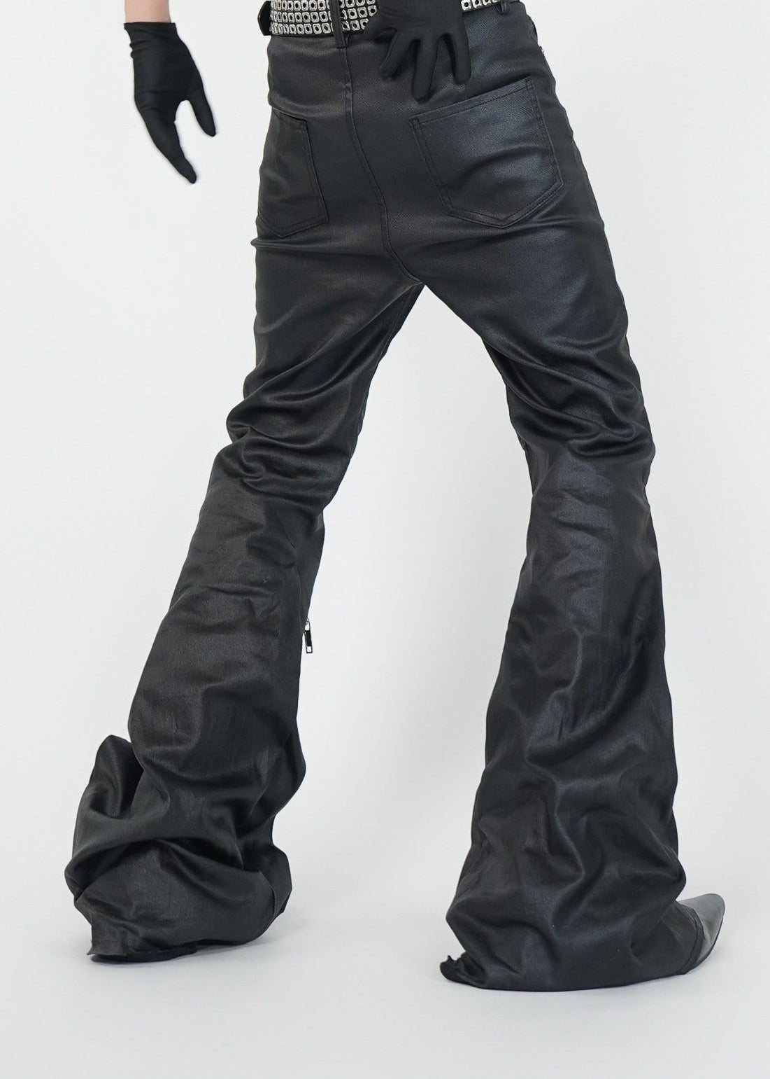 Wax - Coated Flared Jeans - Rick Circus