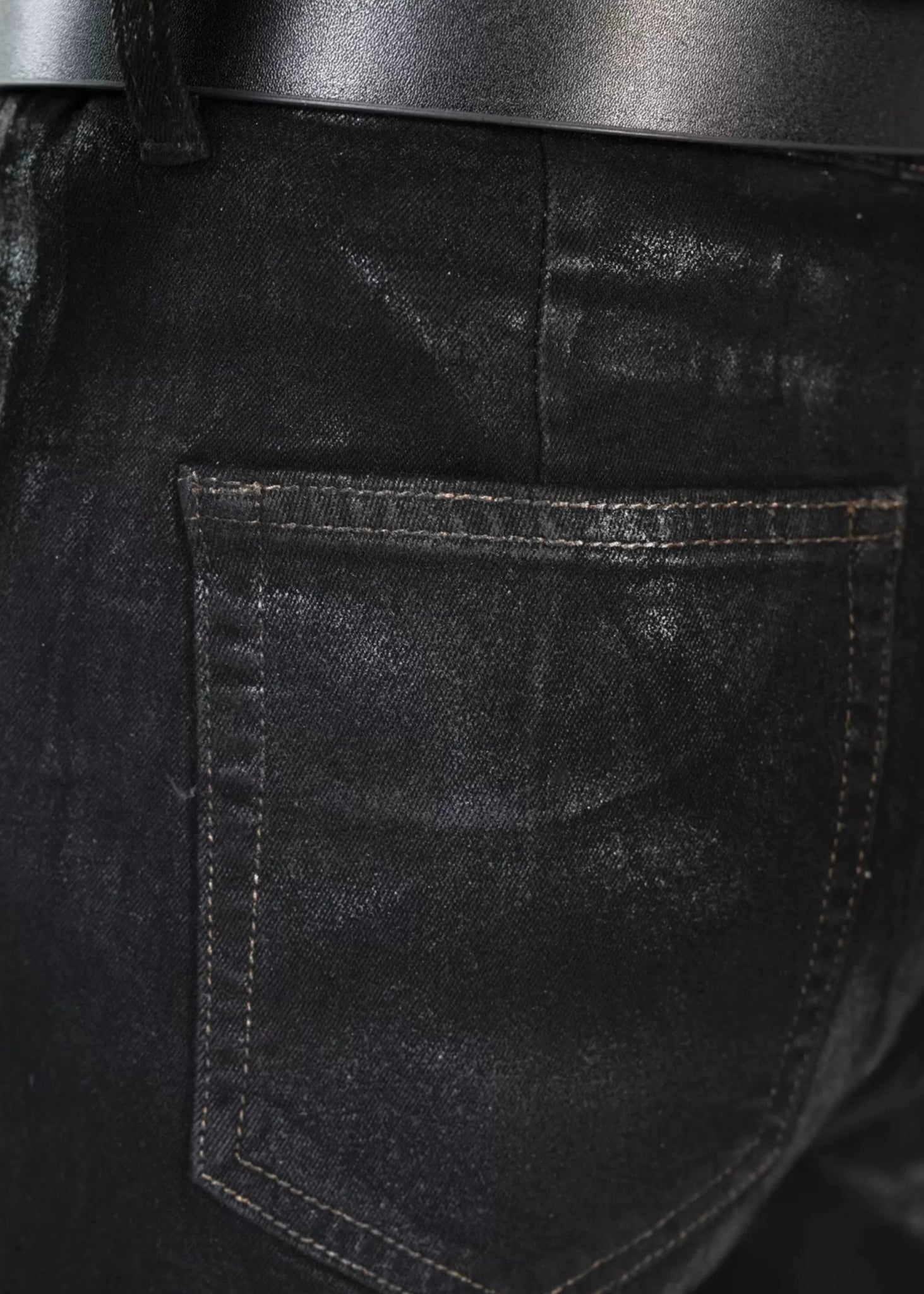 Wax - Coated Stretch Flared Jeans - Rick Circus