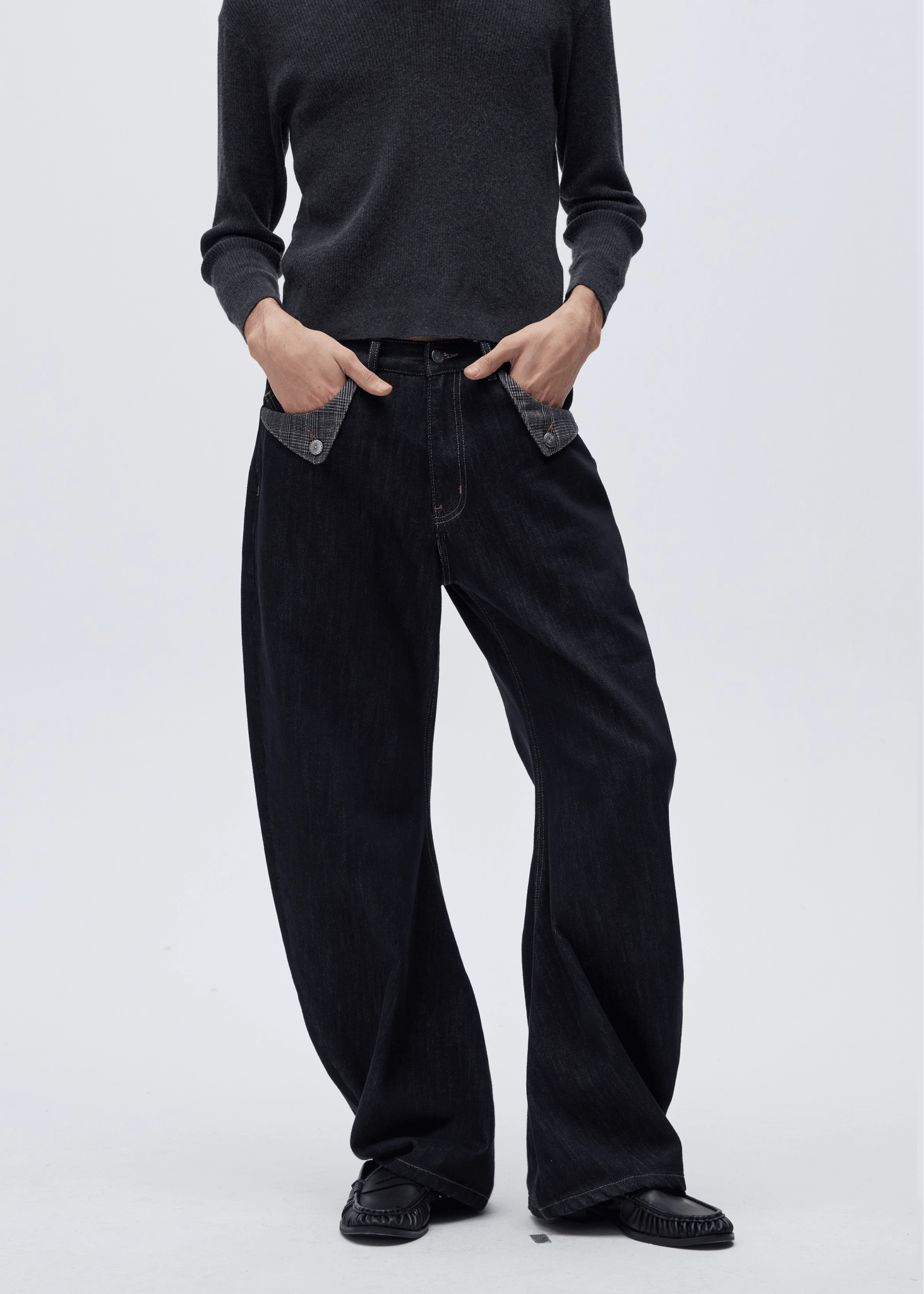 Wide - Leg Curved Jeans - Rick Circus