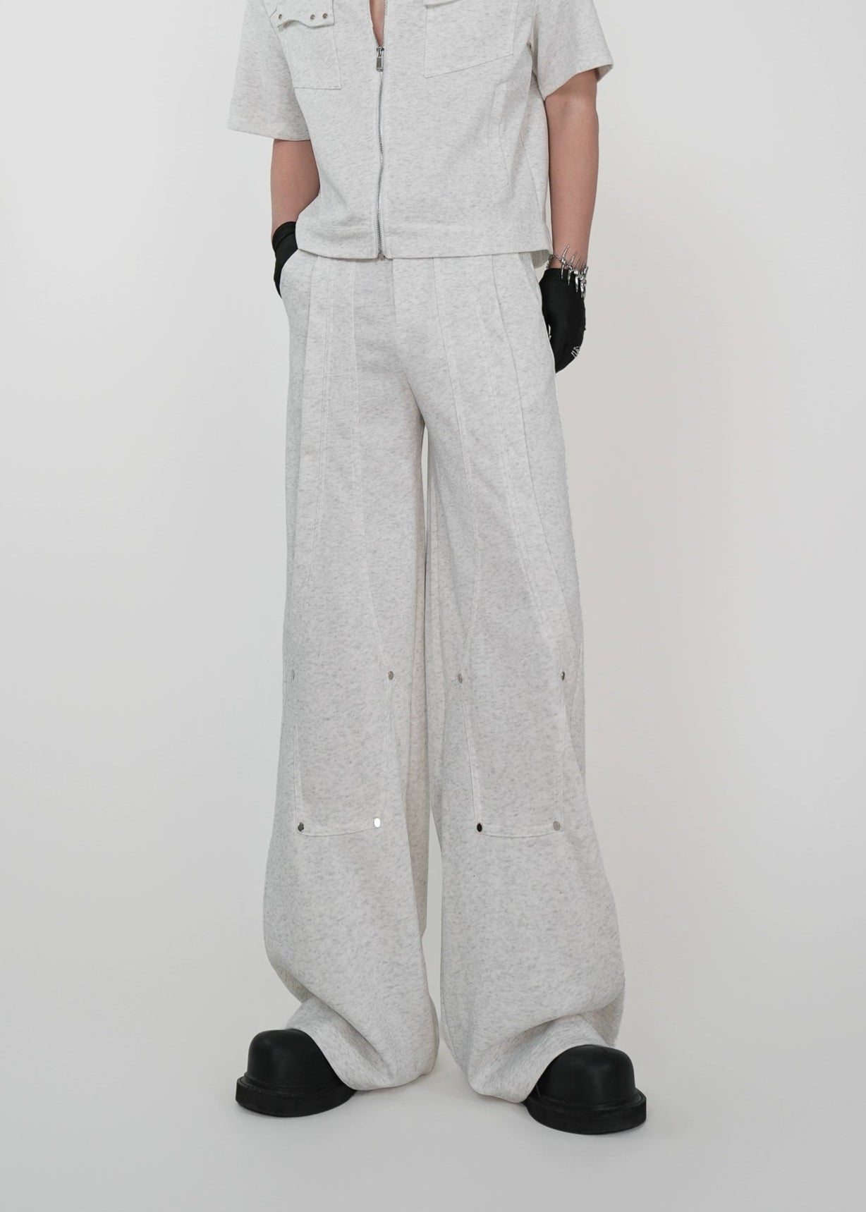 Wide - Leg Draped Straight Pants - Rick Circus