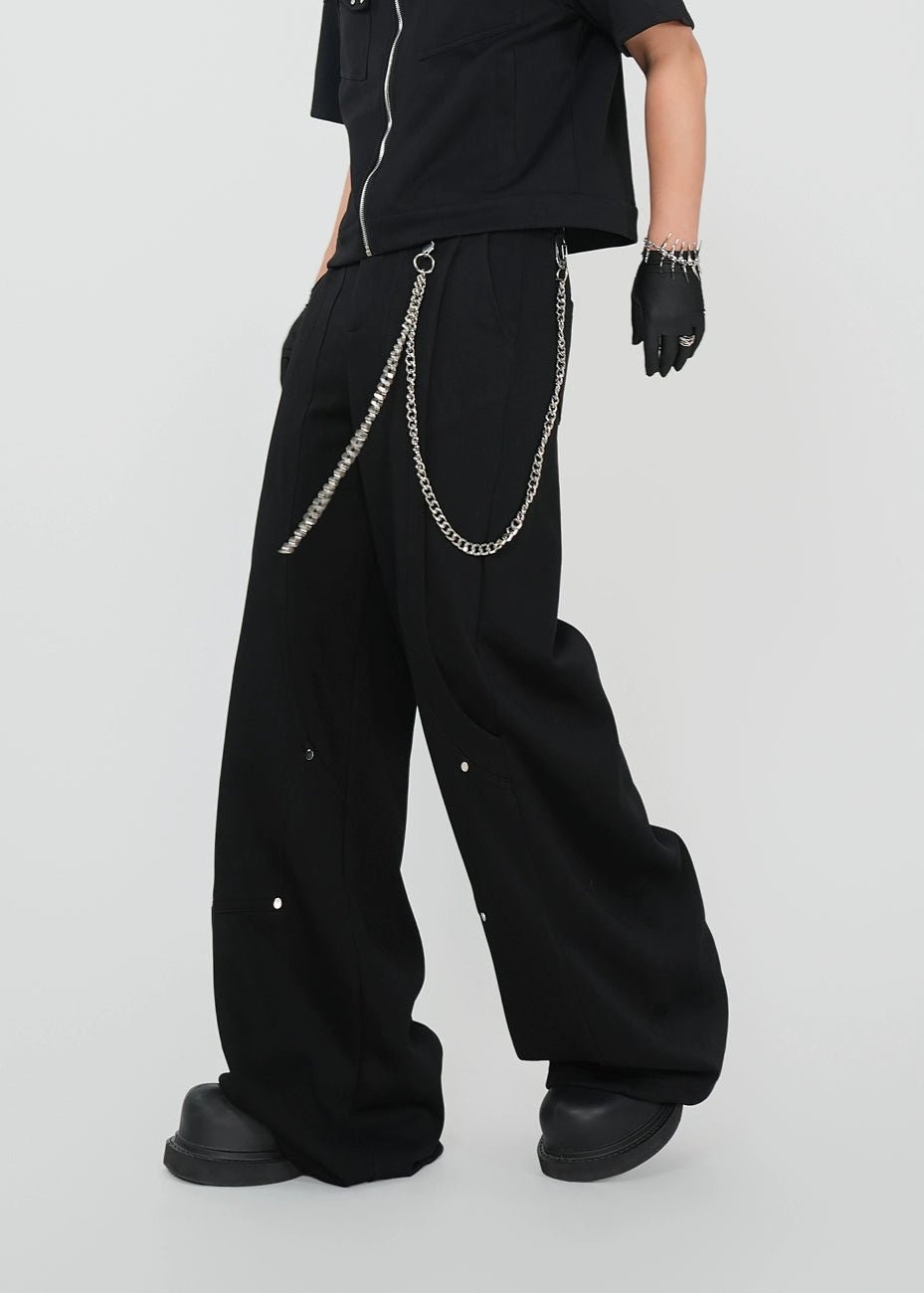 Wide - Leg Draped Straight Pants - Rick Circus