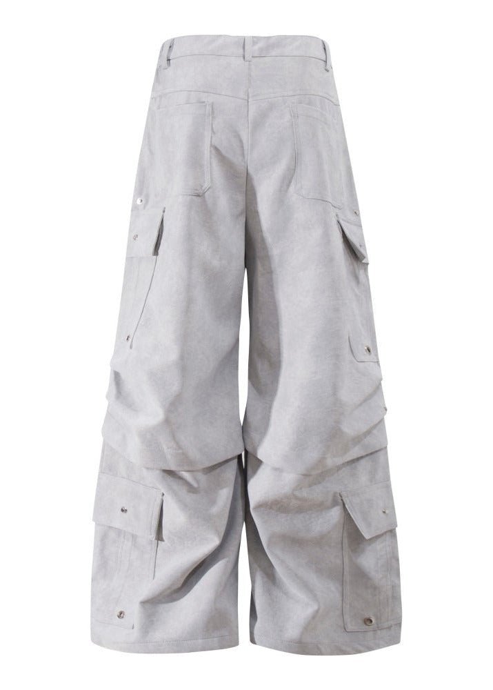 Wide Leg Faux Leather Pants - Rick Circus