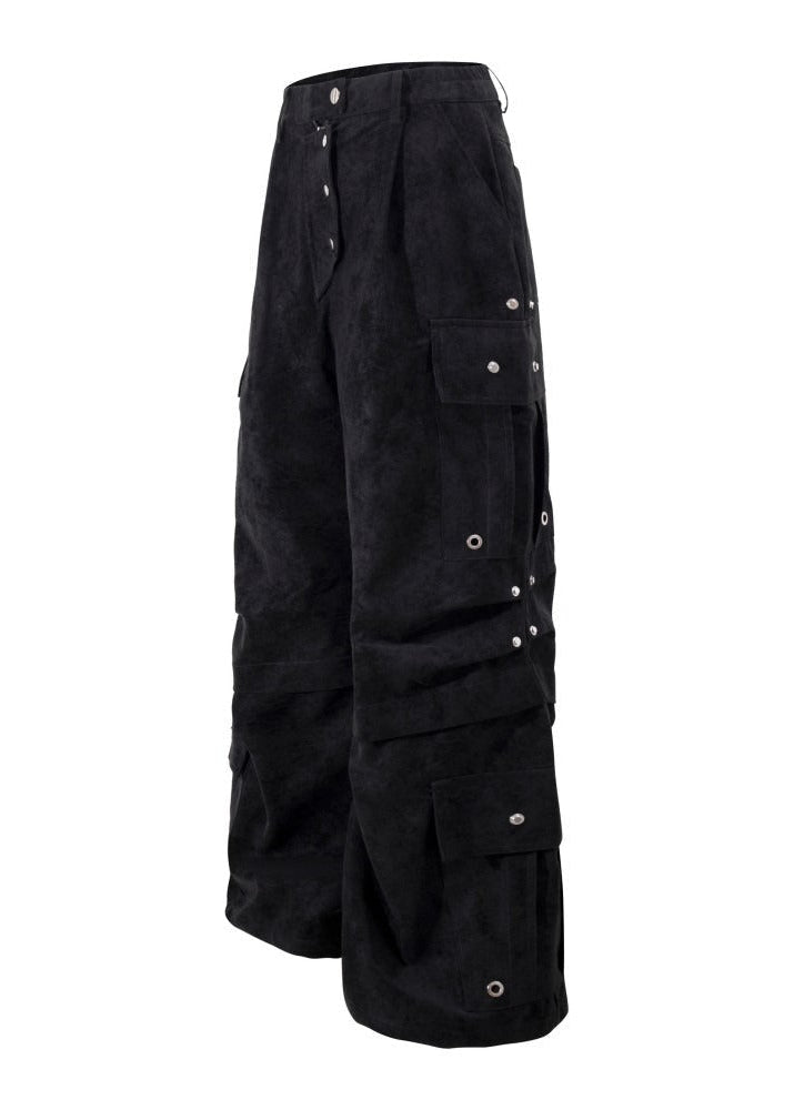 Wide Leg Faux Leather Pants - Rick Circus