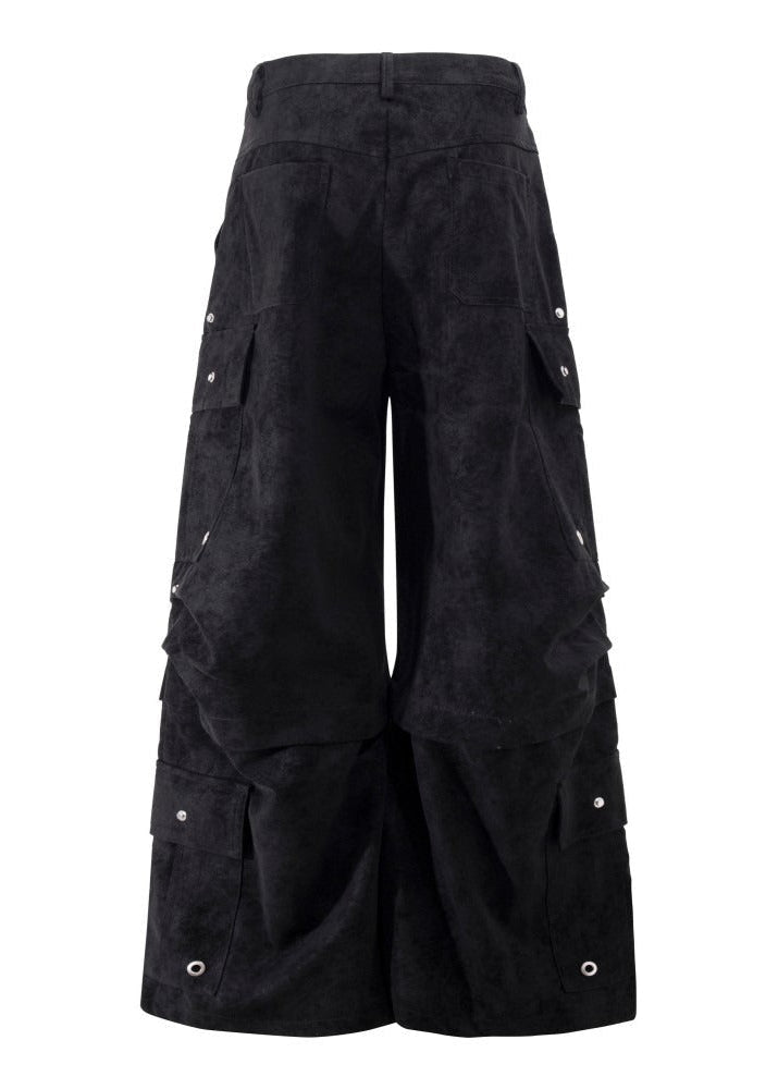 Wide Leg Faux Leather Pants - Rick Circus