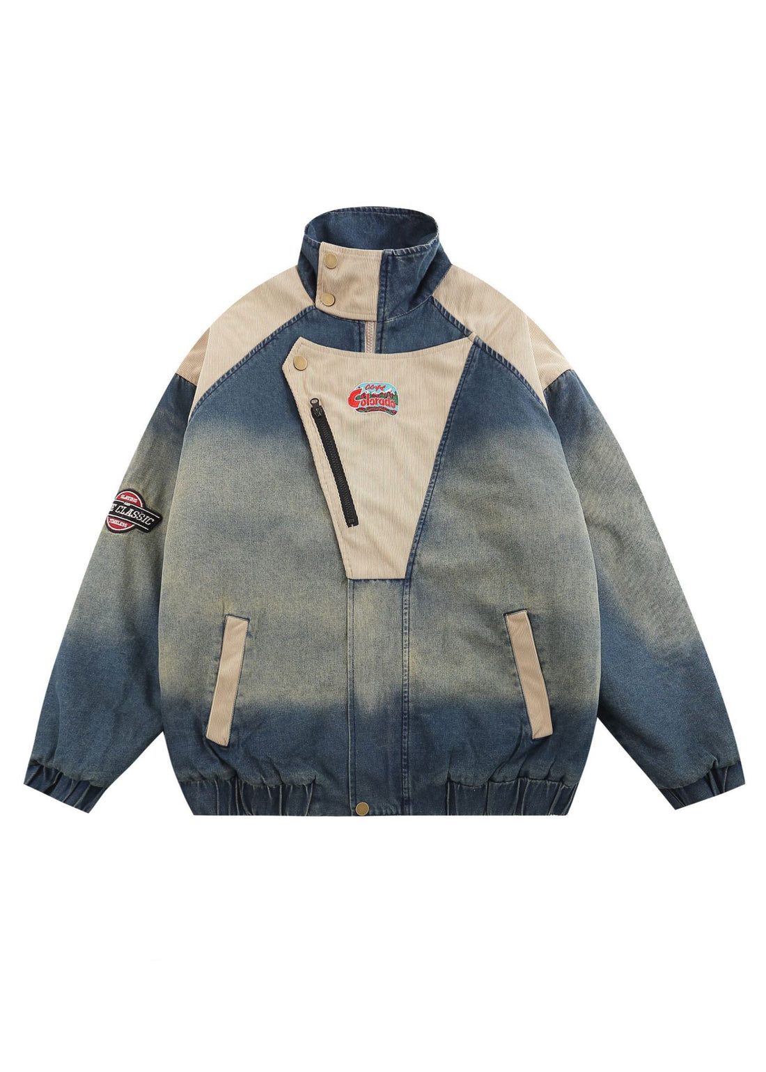 Washed Denim Padded Jacket