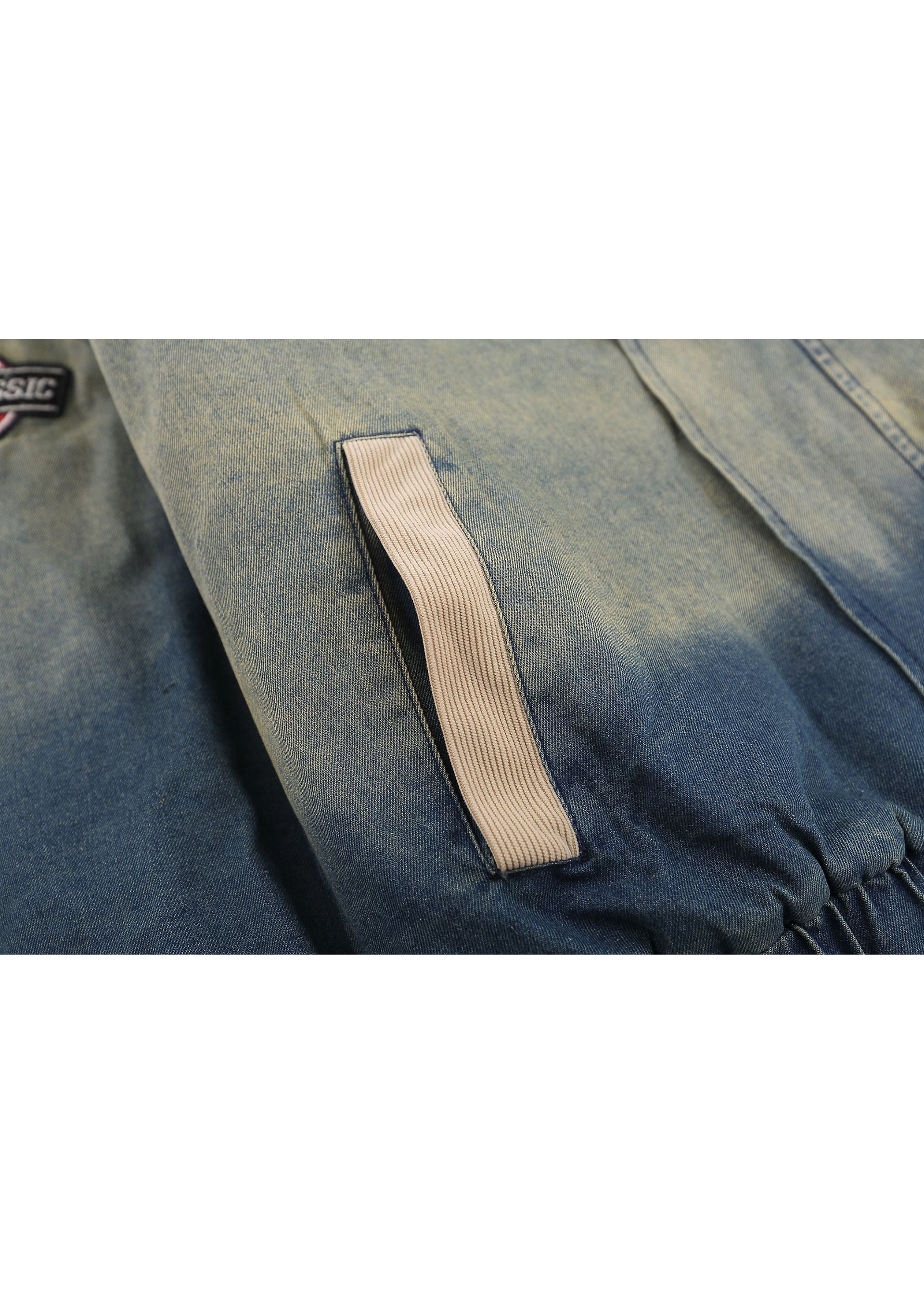 Washed Denim Padded Jacket