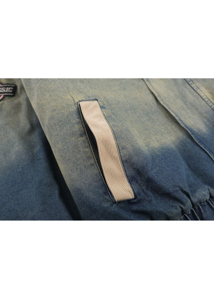 Washed Denim Padded Jacket