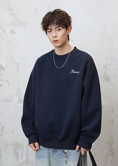Floral Embroidery Crewneck Sweatshirt