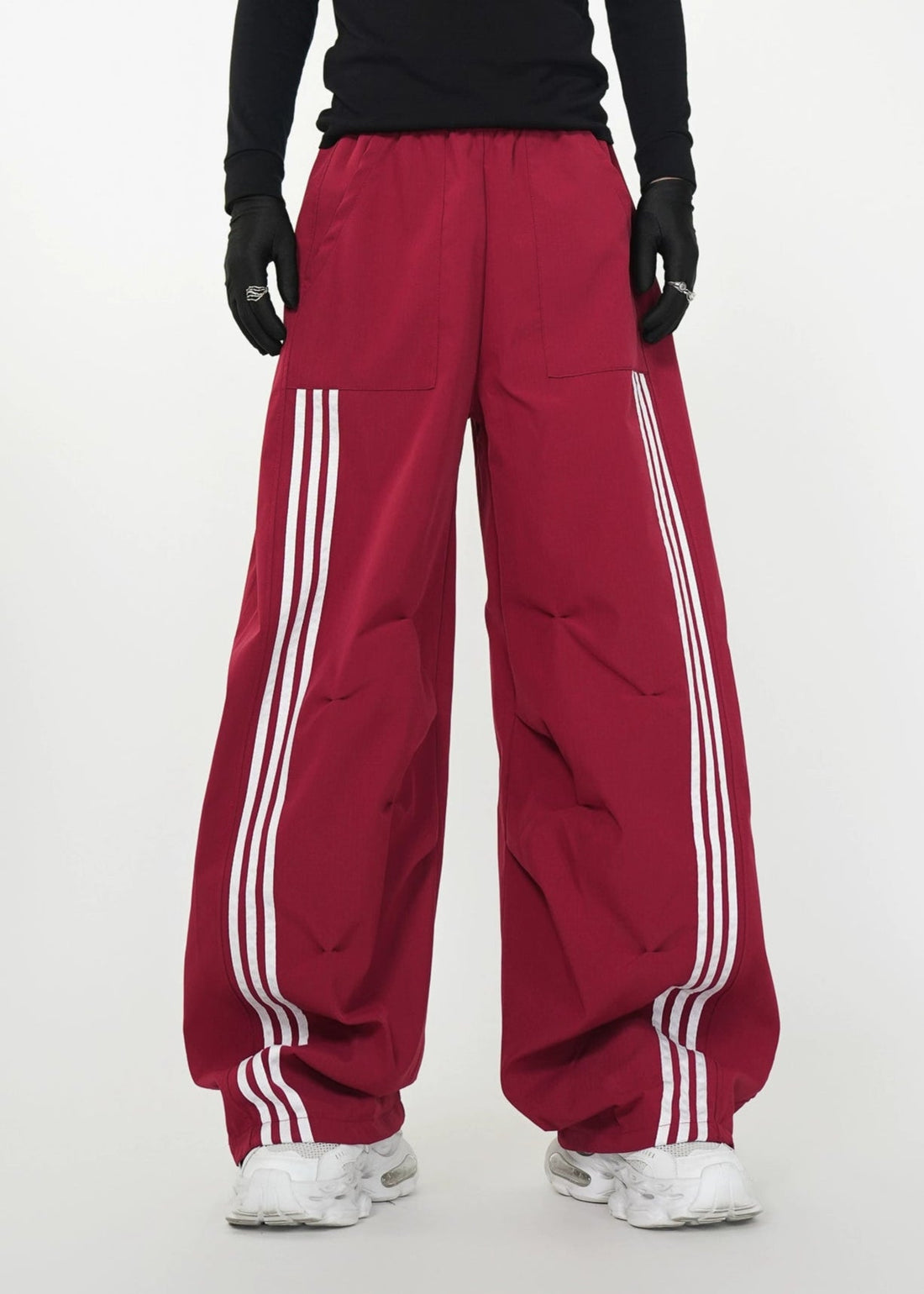 3 - Stripe Loose Wide - Leg Track Trousers - Rick Circus