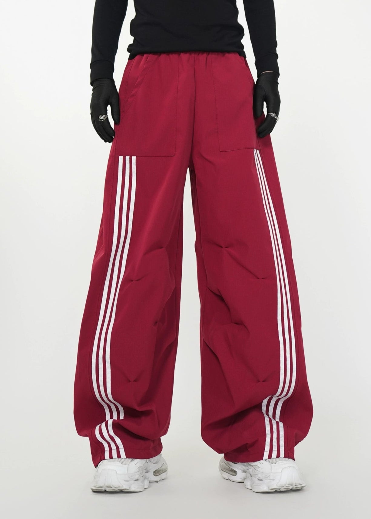 3 - Stripe Loose Wide - Leg Track Trousers - Rick Circus