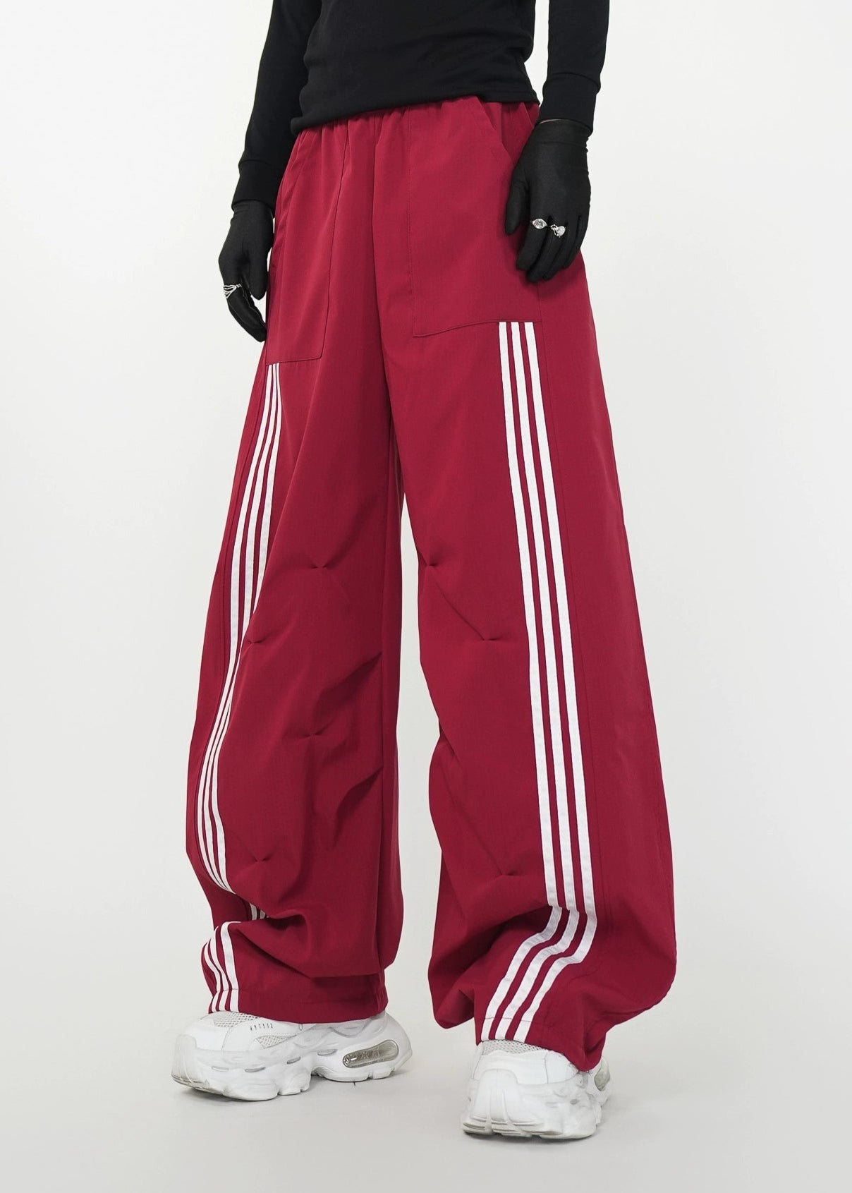 3 - Stripe Loose Wide - Leg Track Trousers - Rick Circus