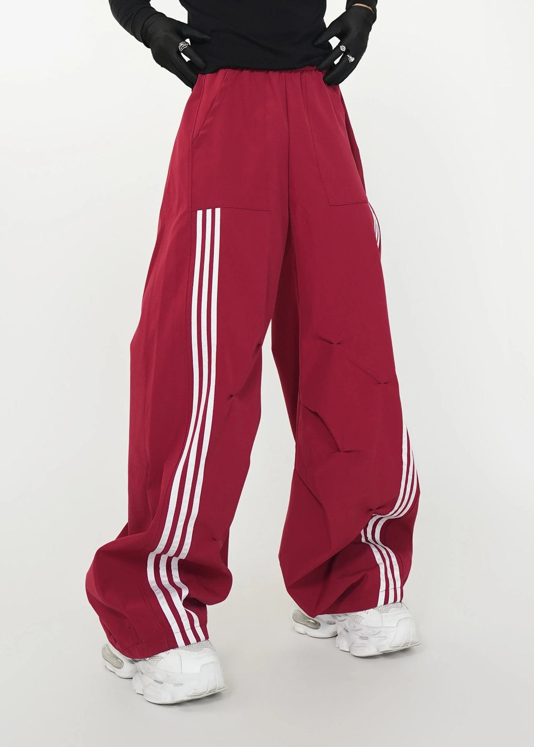 3 - Stripe Loose Wide - Leg Track Trousers - Rick Circus