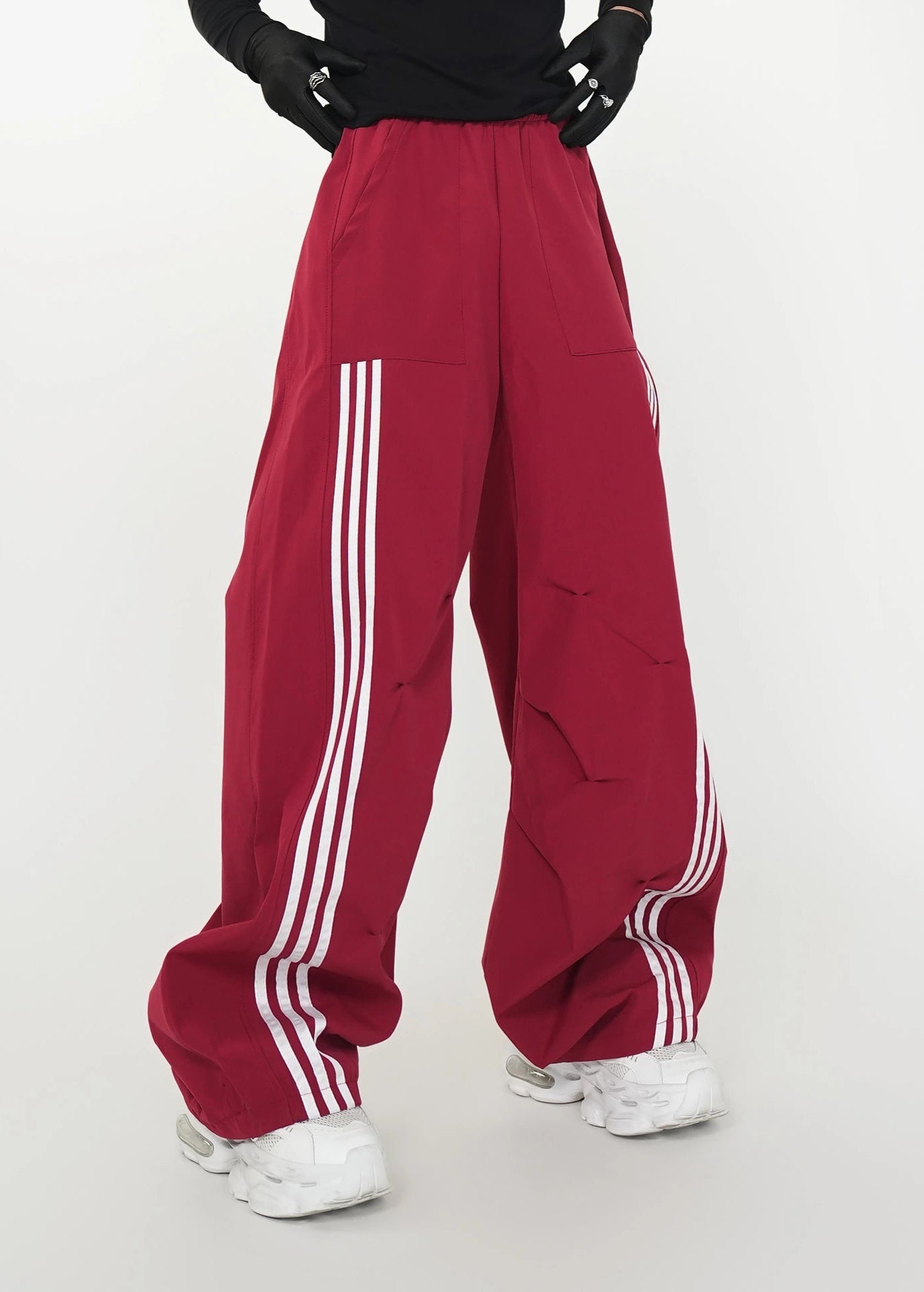 3 - Stripe Loose Wide - Leg Track Trousers - Rick Circus