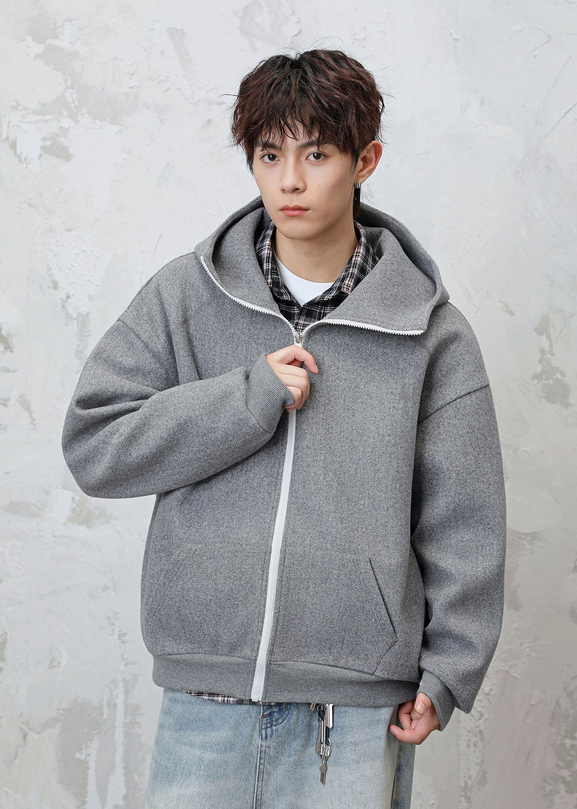 Oversized Funnel Neck Zip Hoodie