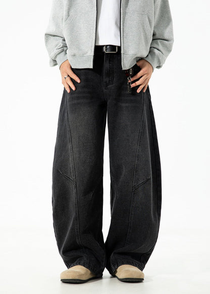 3D Panel Stitch Baggy Jeans - Rick Circus