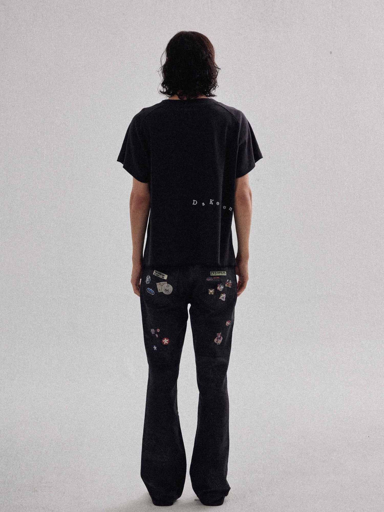3D Printed Leather Stickers Flare Bootcut Trousers - Rick Circus