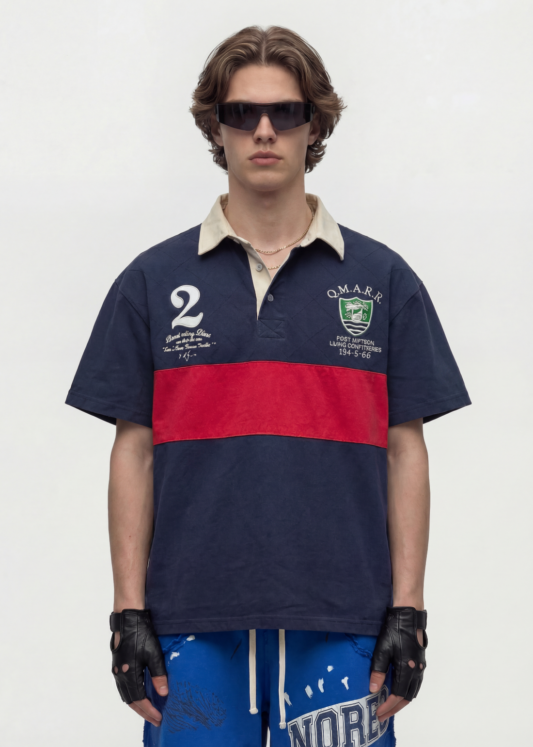 Oversized Contrast Stripe Streetwear Tee
