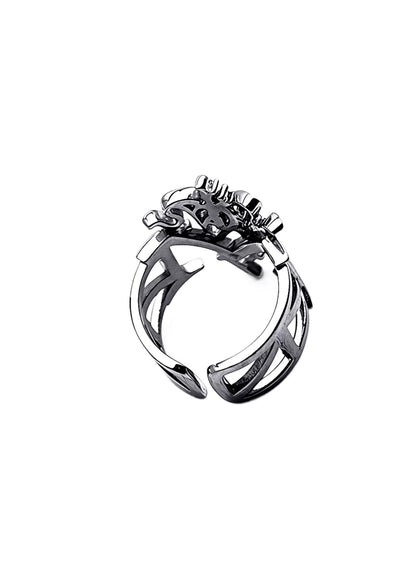 Adjustable Gothic MY Letter Ring - Rick Circus
