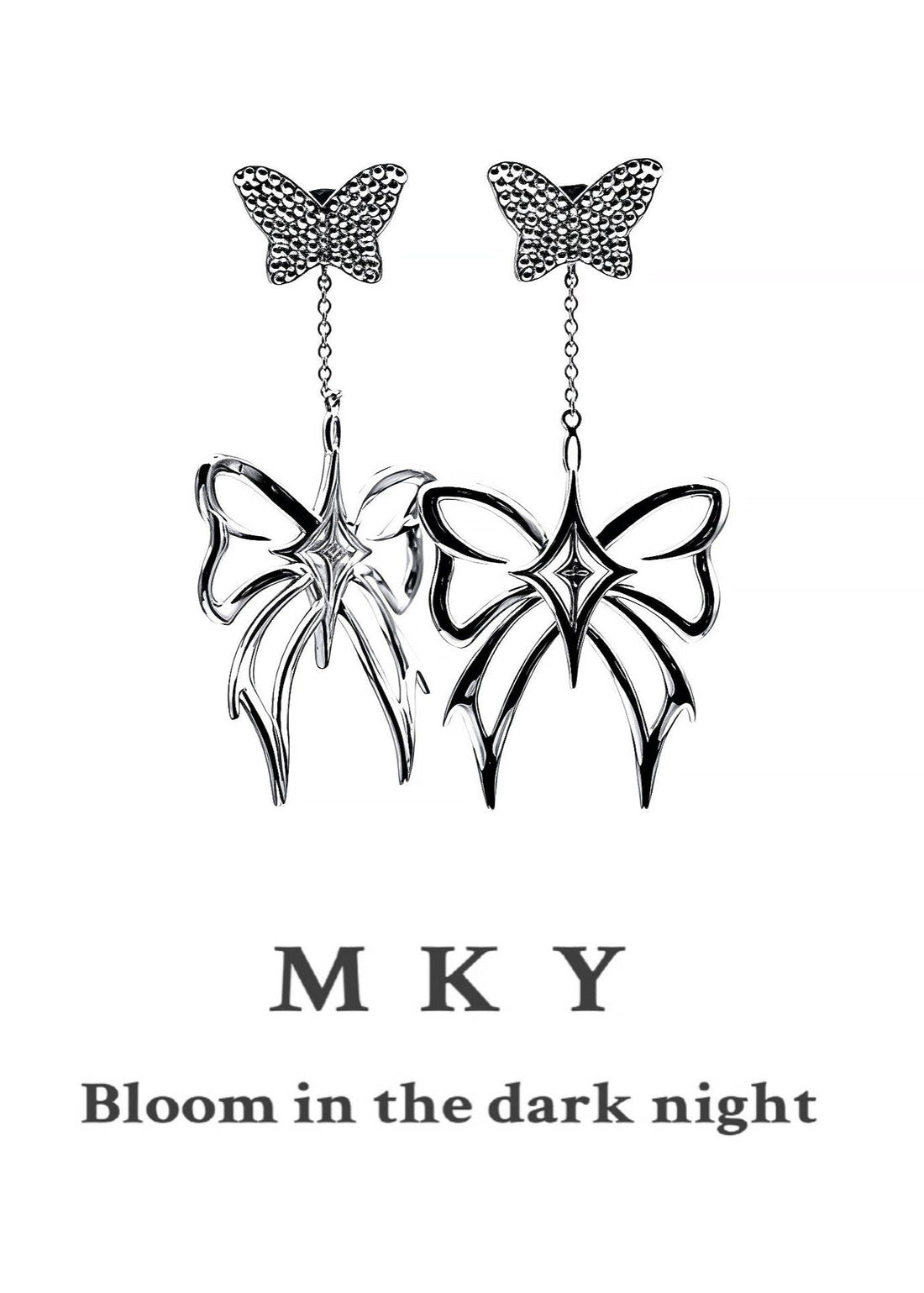 Asymmetric Butterfly Drop Earrings - Rick Circus