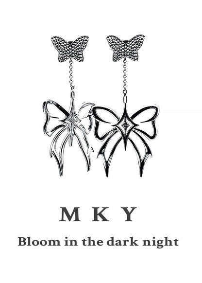 Asymmetric Butterfly Drop Earrings - Rick Circus
