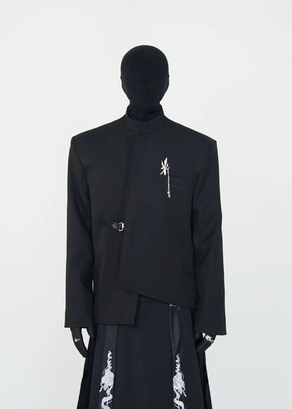 Asymmetric Collar Blazer - Rick Circus