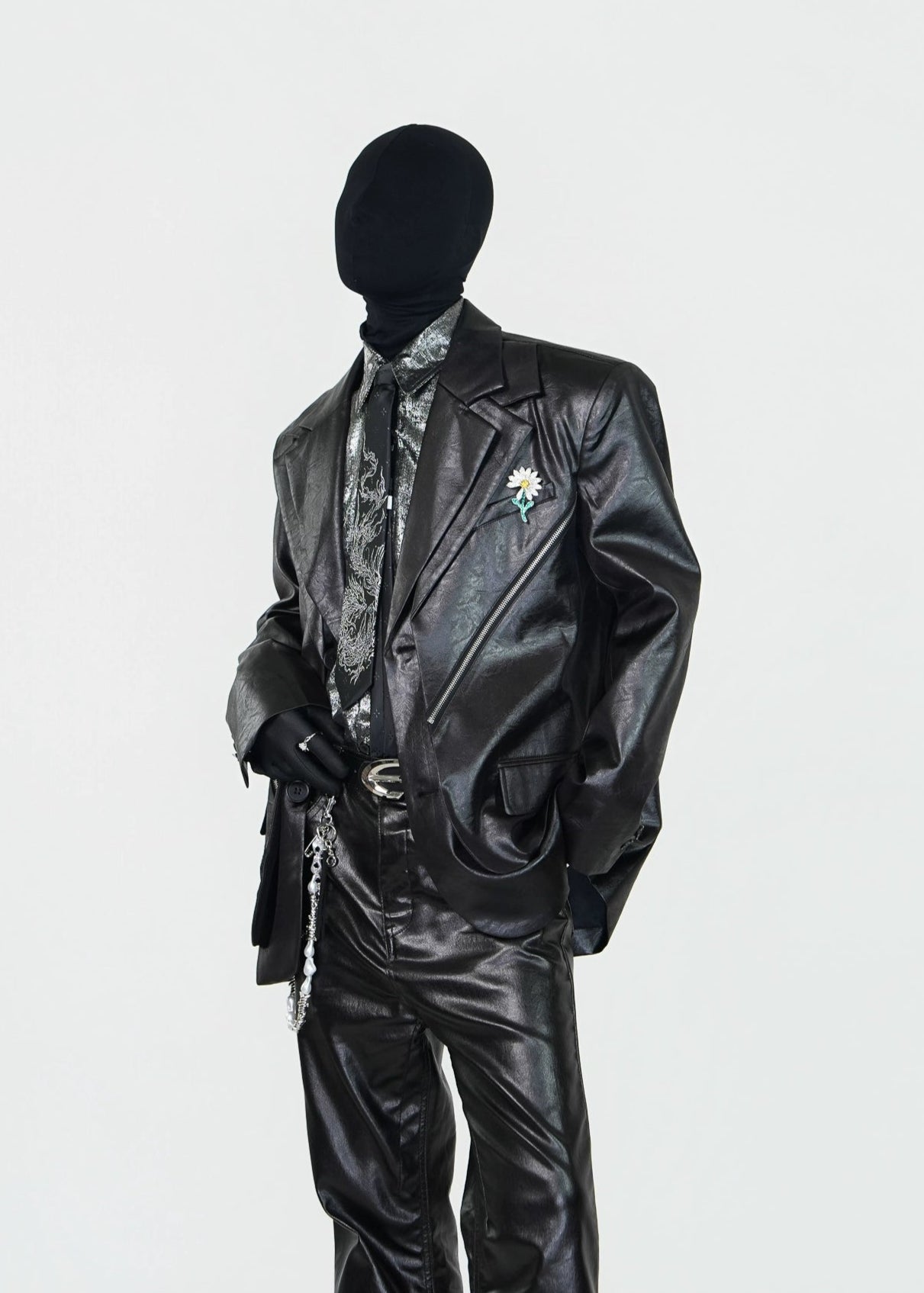 Avant - Garde Coated Faux Leather Blazer - Rick Circus