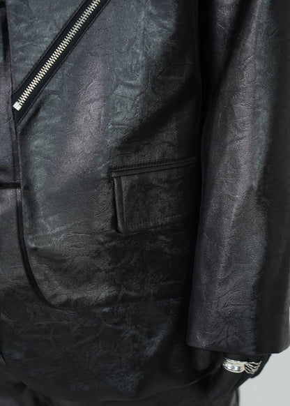 Avant - Garde Coated Faux Leather Blazer - Rick Circus
